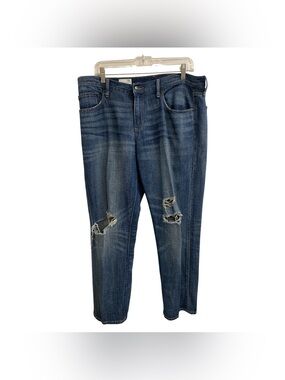 GAP Dark Wash Distressed Boyfriend Jeans Size L